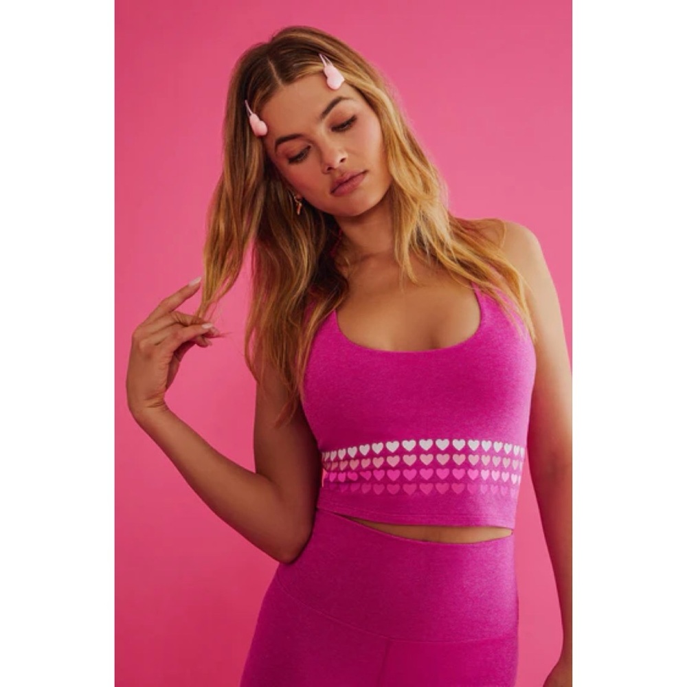 Beach Riot Yara Top Electric Pink Soft Serve - Picture 3 of 4